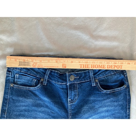 rue21 Womens Low Rise Skinny Jeans Dark Wash Blue Stretch Denim Size 7/8R - Picture 8 of 10